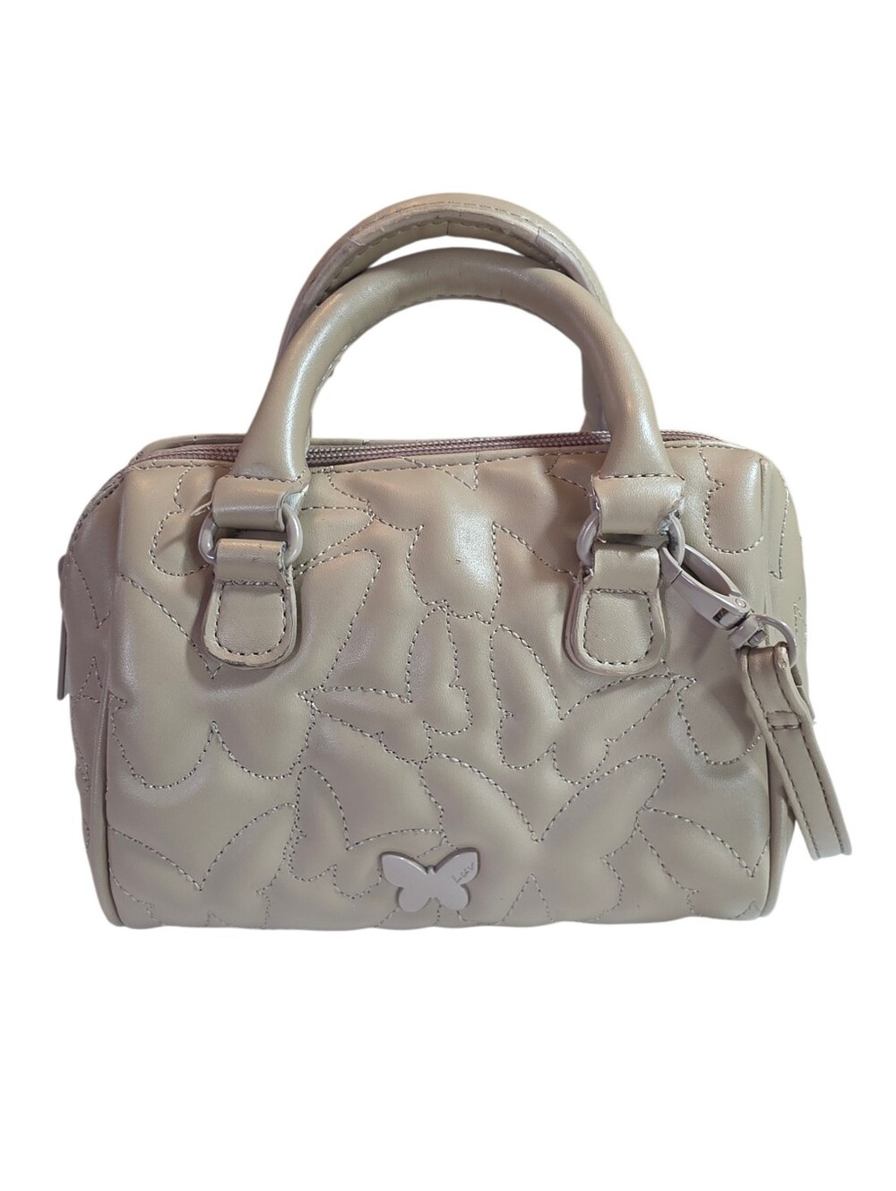 Luv Betsey Johnson Butterfly Quilted Mini Satchel Bag Faux Leather Crossbody